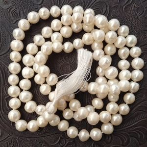 Genuine Cultured Pearl Mala Necklace, 38" inches beautiful luster